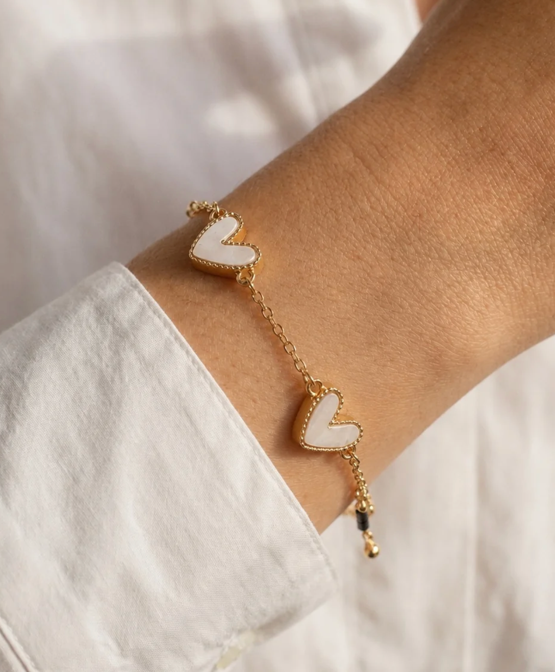 Four Hearts with MOP Slider Bracelet