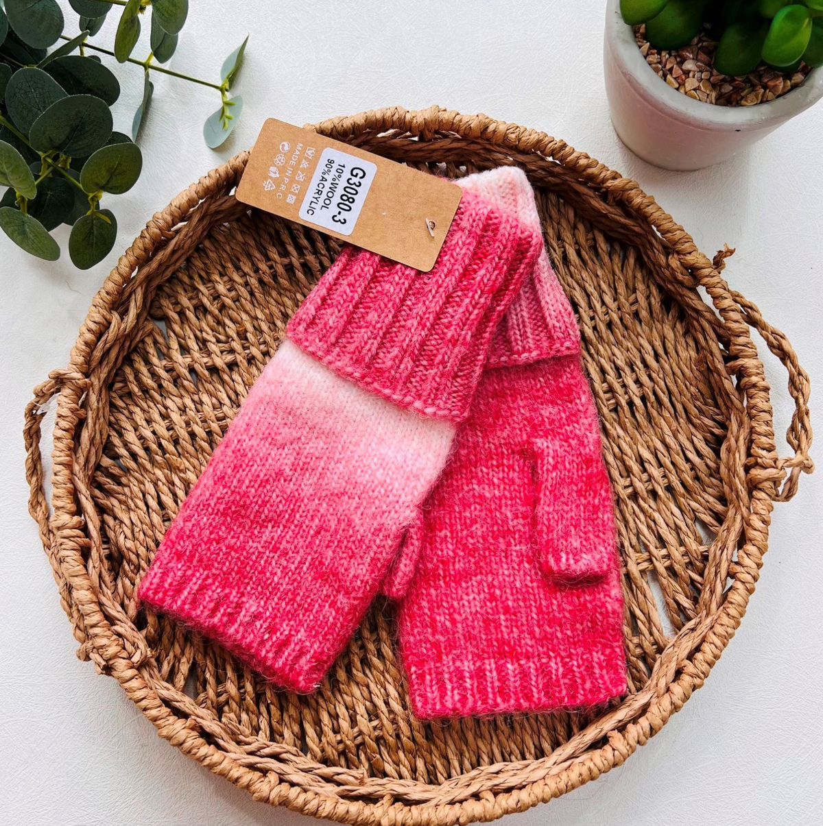 Rainbow Pastel Fingerless Gloves