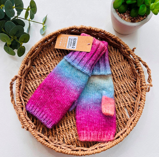 Rainbow Pastel Fingerless Gloves