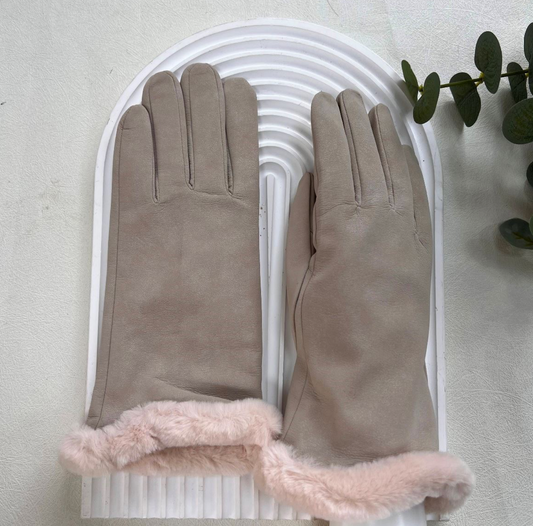 Suede Fur Gloves
