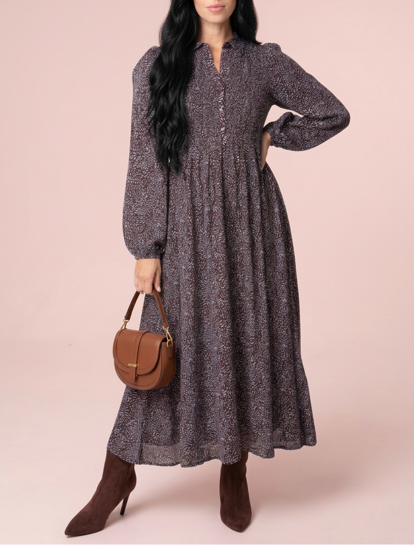 Speckle Blue Midi Dress