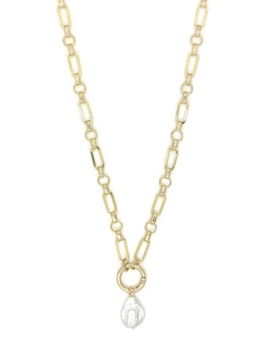 Chunky Chain Pearl Necklace