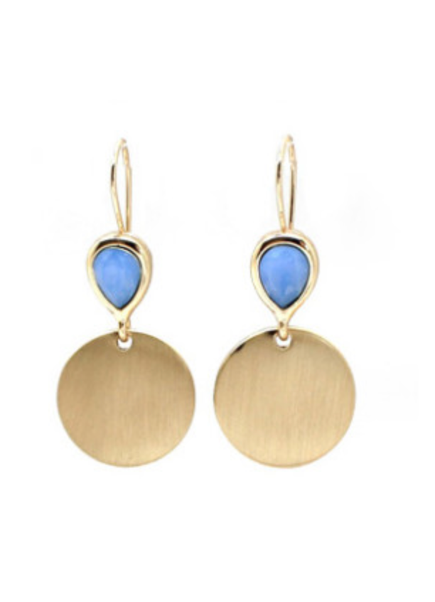Brushed Gold Coin Earrings
