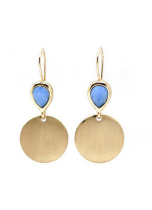 Brushed Gold Coin Earrings