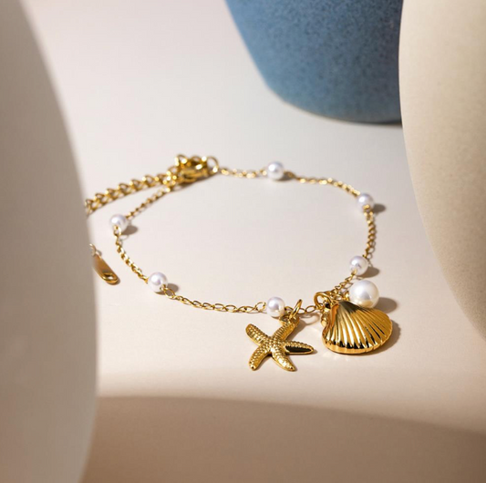 Shellfish & Pearl Bracelet
