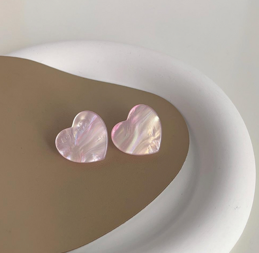 Marble Heart Earrings