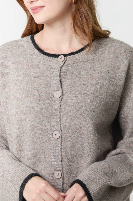 Contrast Edge Cardigan