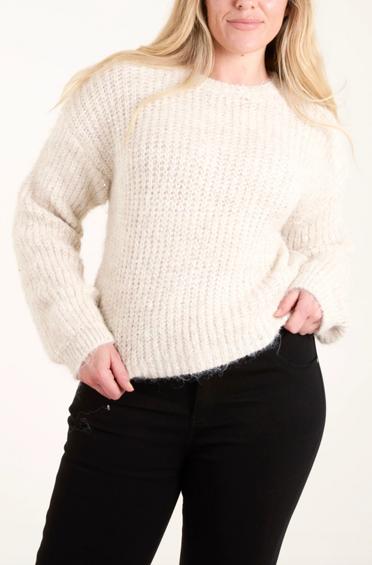 Fluffy Knit Sequin Jumper