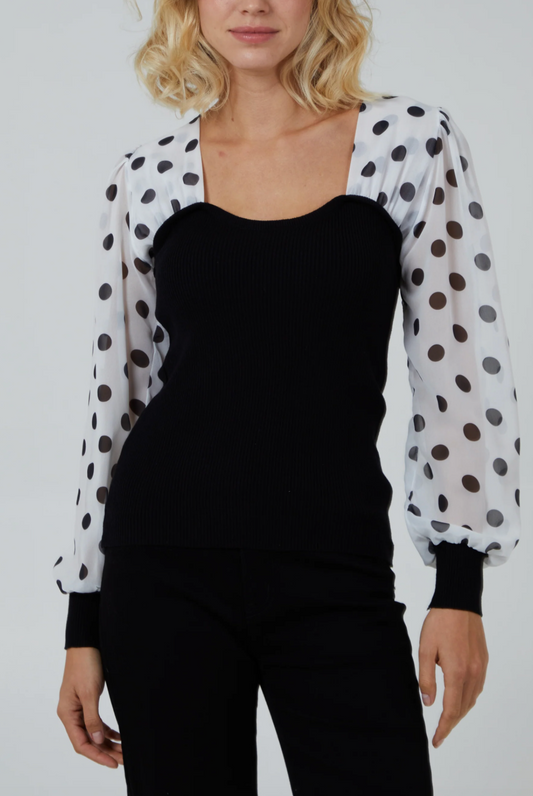 Polka Dot Bodice Top
