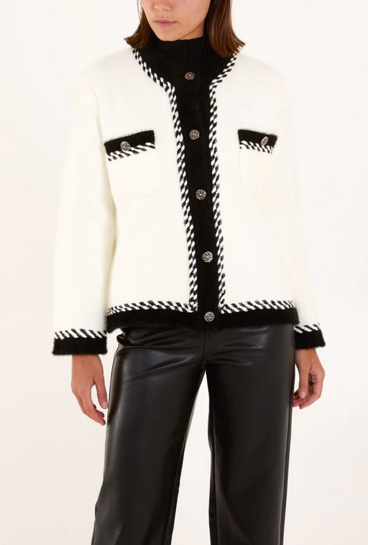 Contrast Knit Jacket