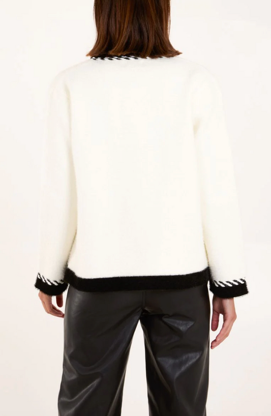 Contrast Knit Jacket