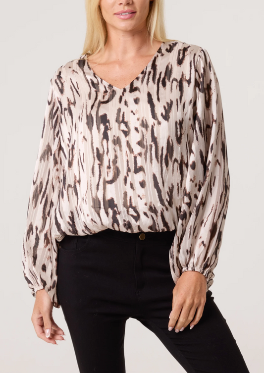 Glitter Animal Print Blouse
