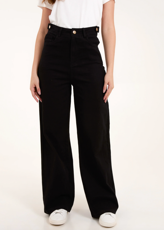 Plain Wide Leg Jeans