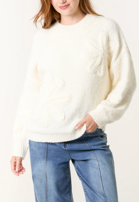 Flower Crew Neck Jumper