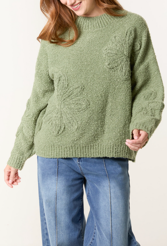 Flower Crew Neck Jumper