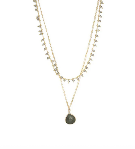 Delicate Double Layer Stone Necklace