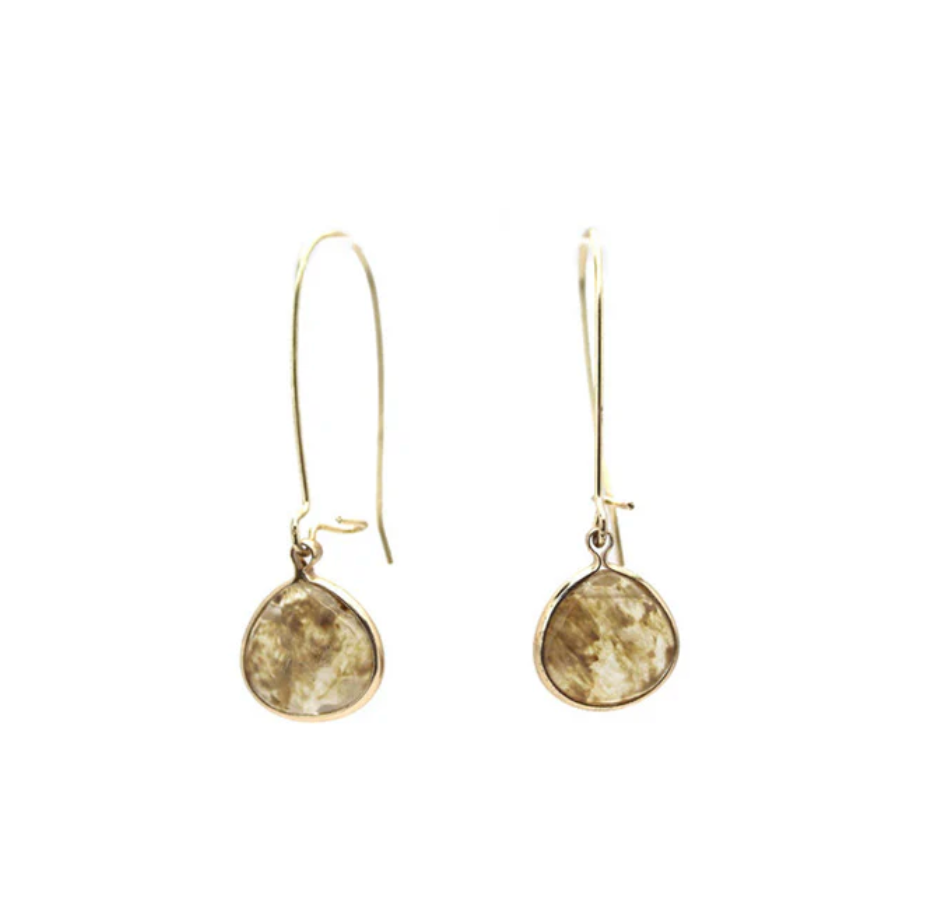 Stone Teardrop Earrings