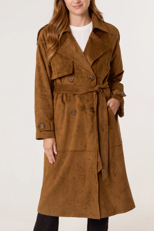 Suede Trench Coat