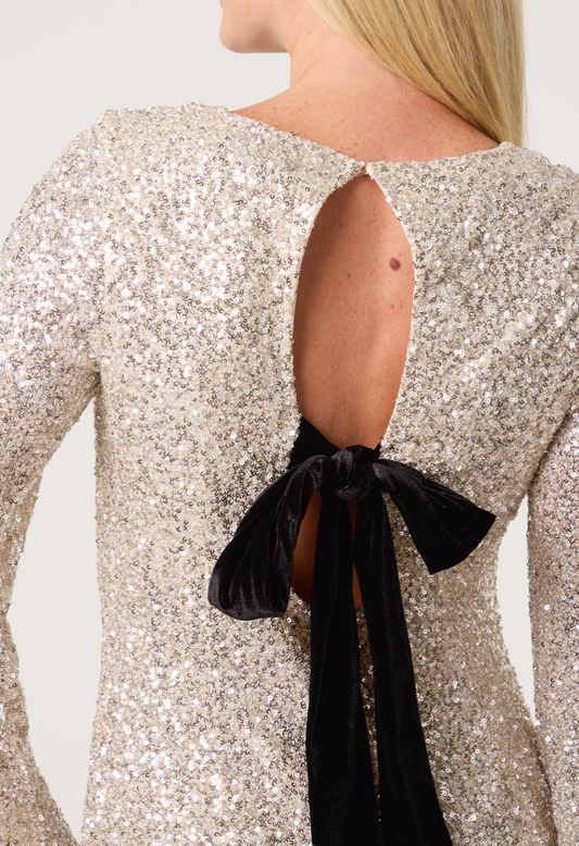 Bow Back Sequin Dress