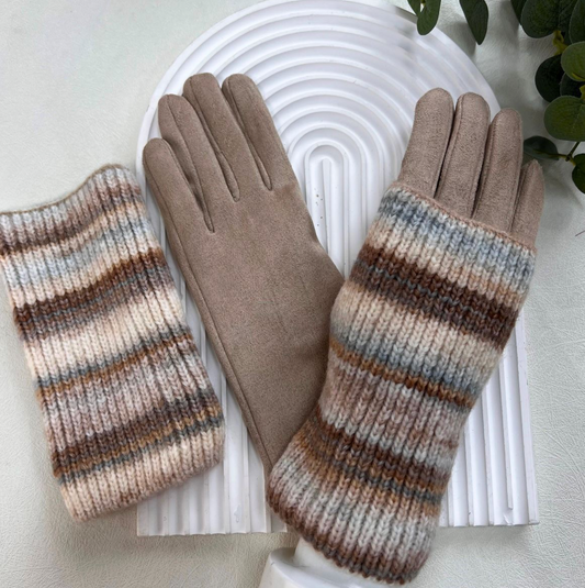 Stripe Mitten Gloves