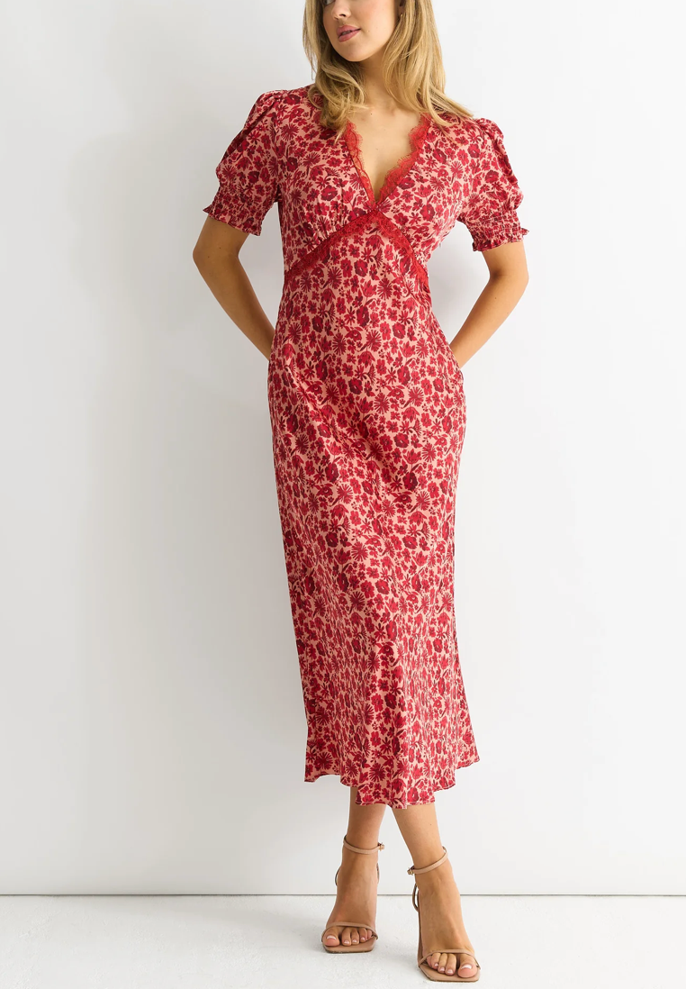 Floral Lace Midi Dress