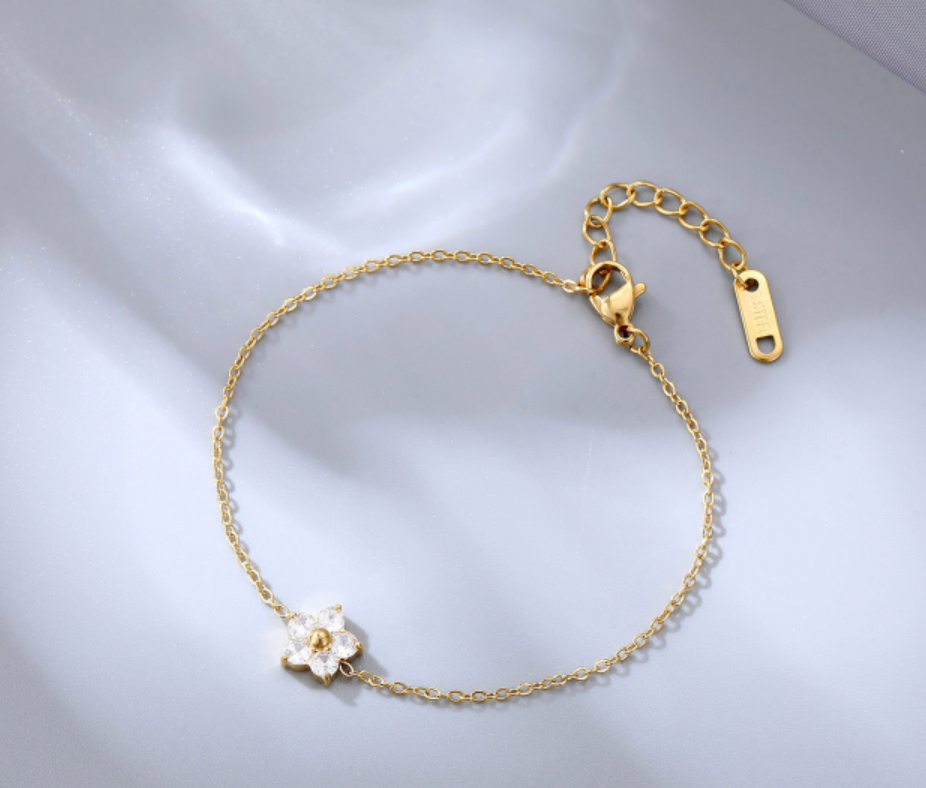 CZ Petal Flower Bracelet
