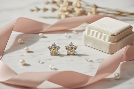 Cz Petal Flower Studs