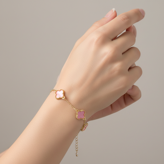 Pastel Five Clover Bracelet