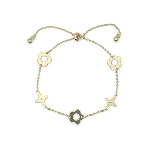Flower & Star Slider Bracelet