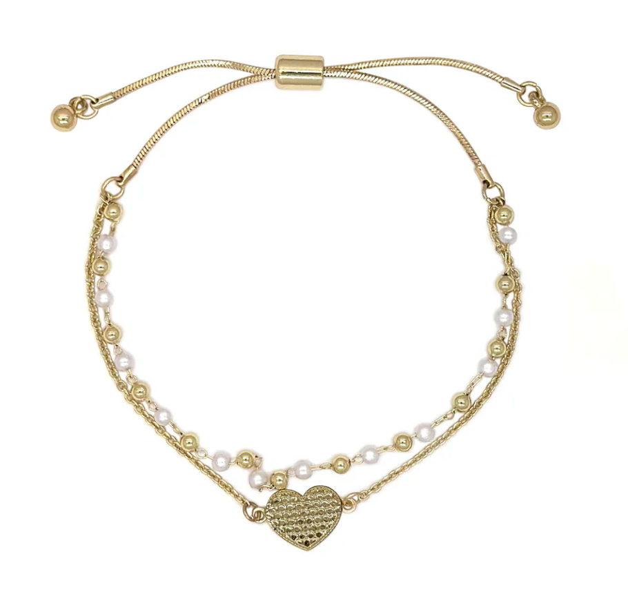 Textured Heart Bracelet