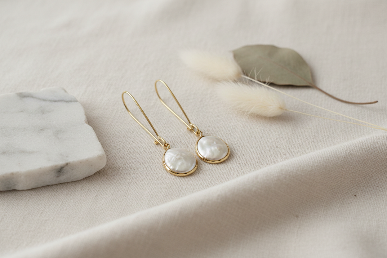 Stone Tear Drop Earrings