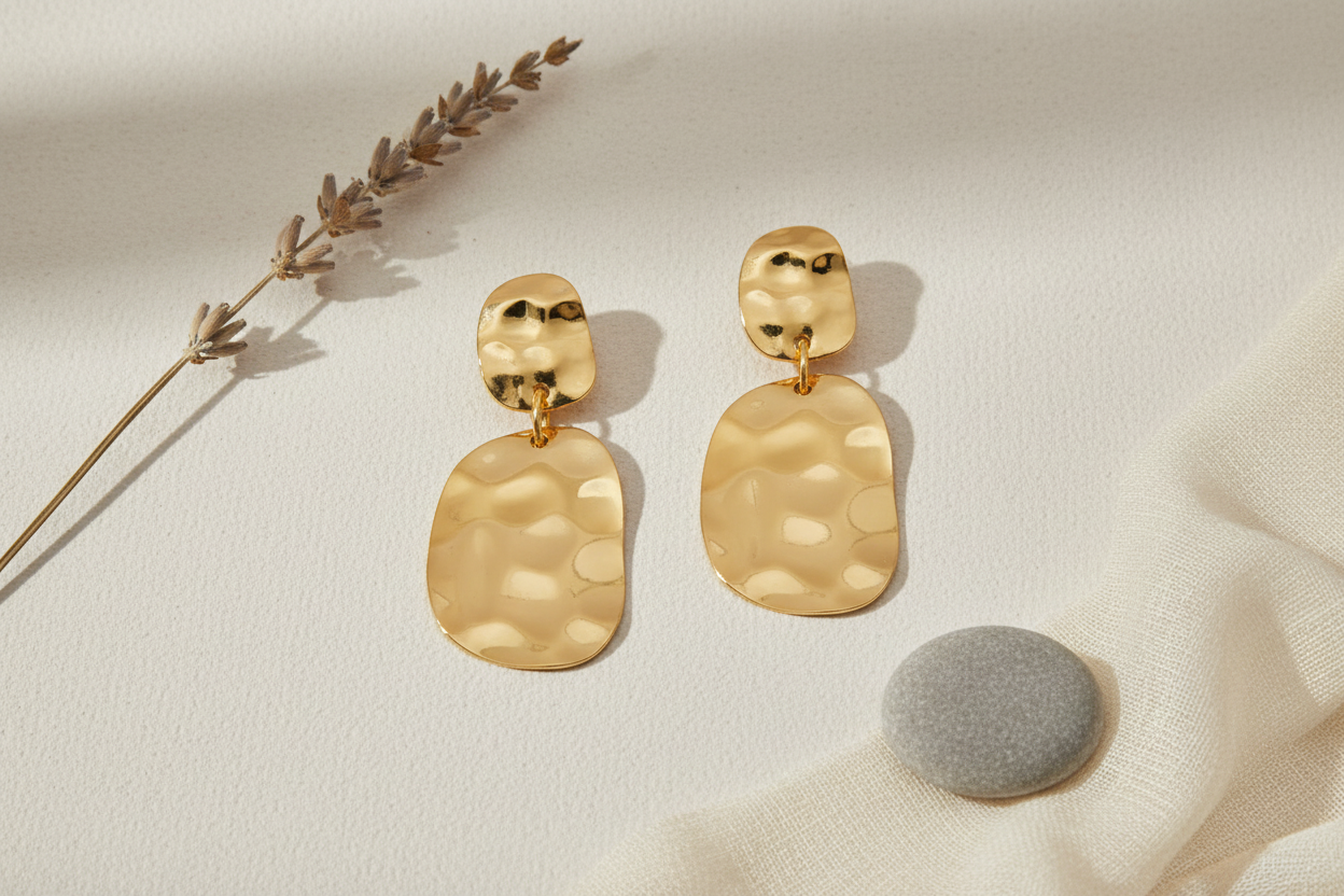 Hammered Metal Earring