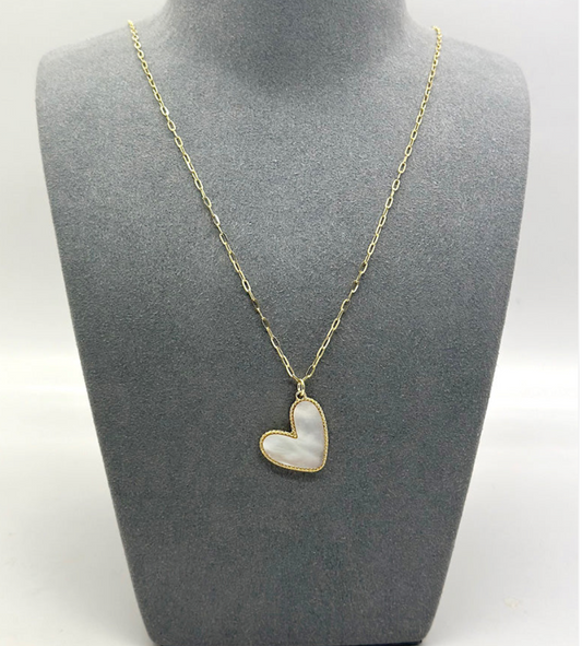 MOP Heart Pendant Necklace