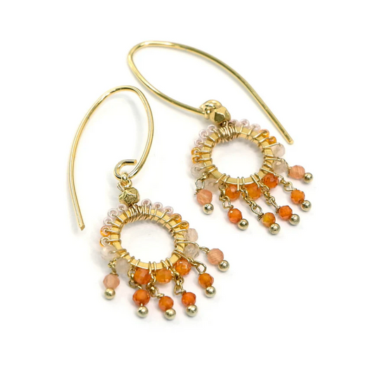 Circle Gemstone & Crystal Earrings