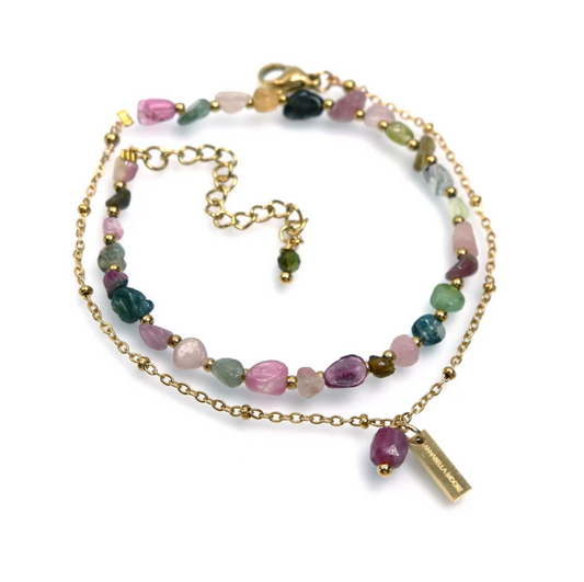 Gemstone Layer Bracelet
