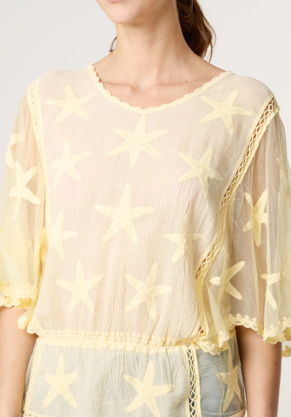StarFish Lace Sleeve Blouse