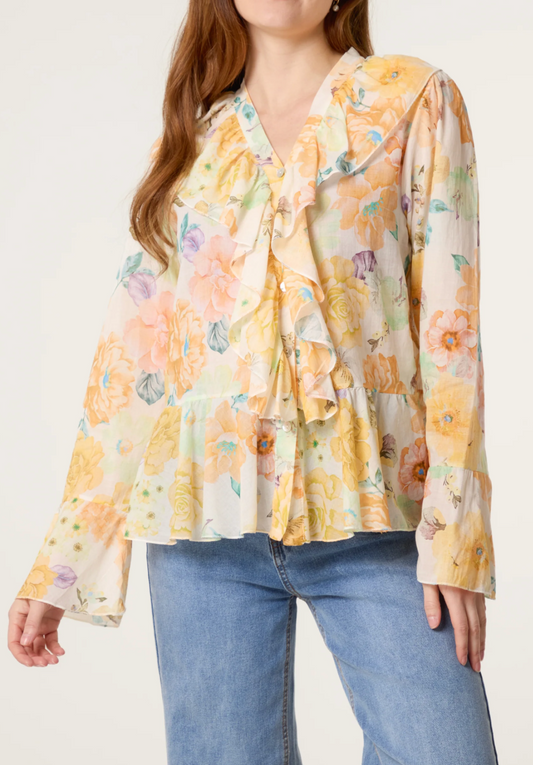 Floral Ruffle Blouse
