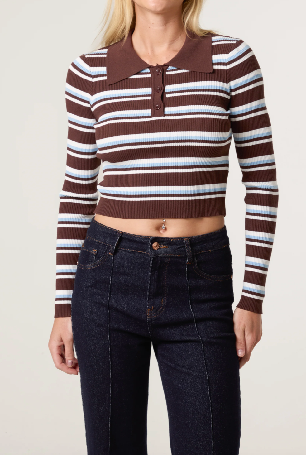 Stripe Collar Gauge Jumper