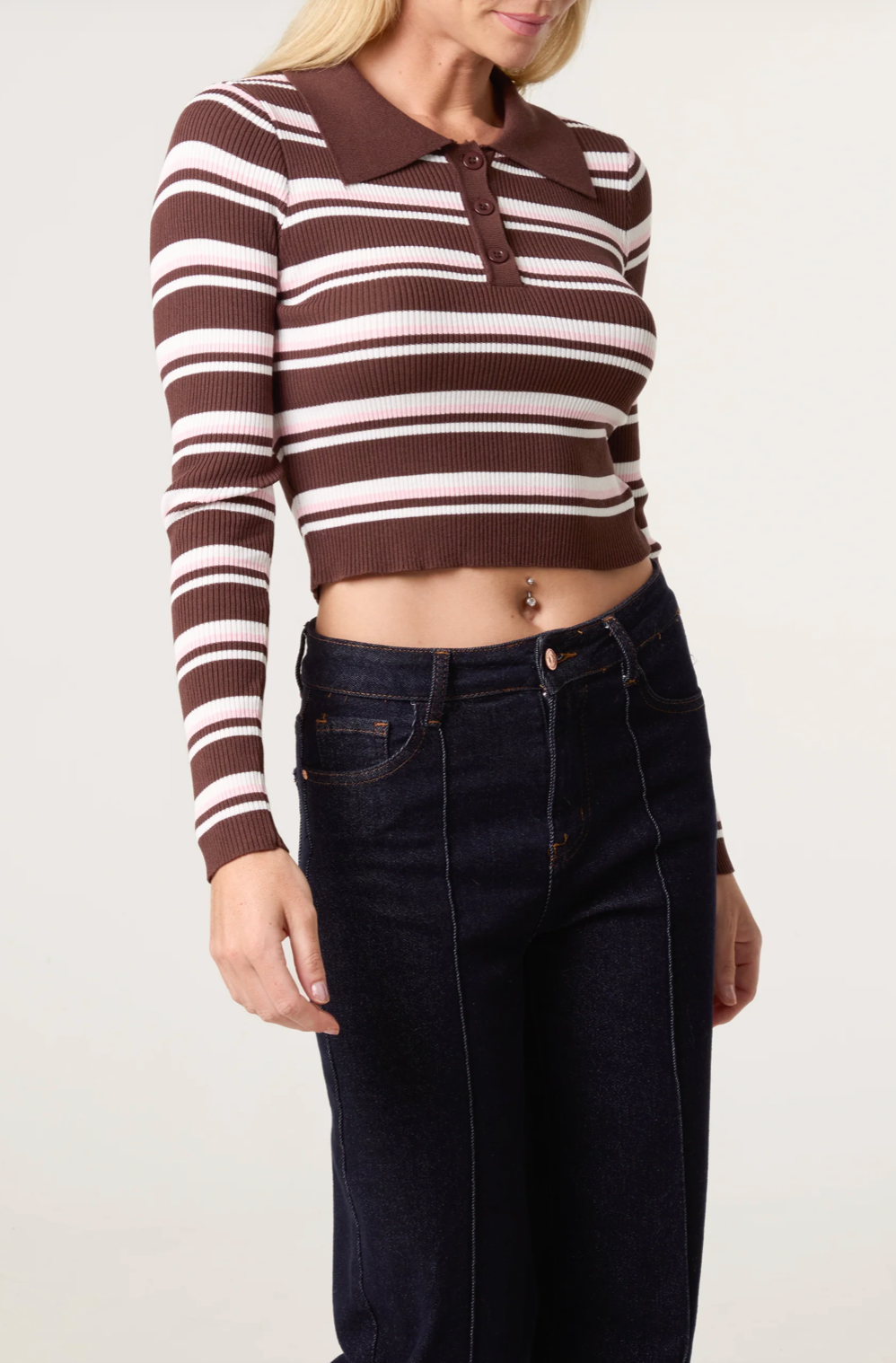 Stripe Collar Gauge Jumper