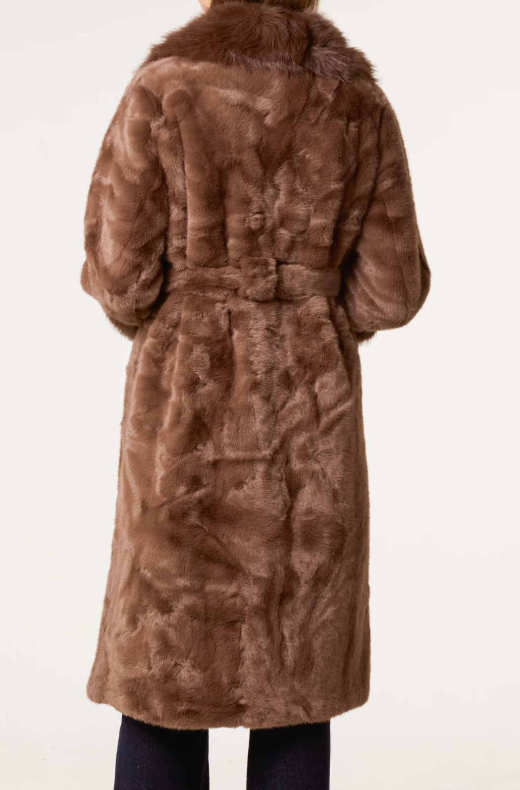 Faux Fur Belted Coat