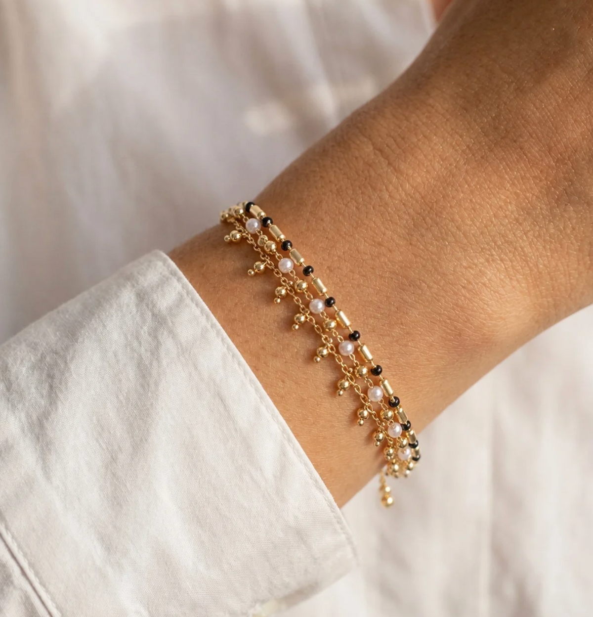 Layered Bead Slider Bracelet
