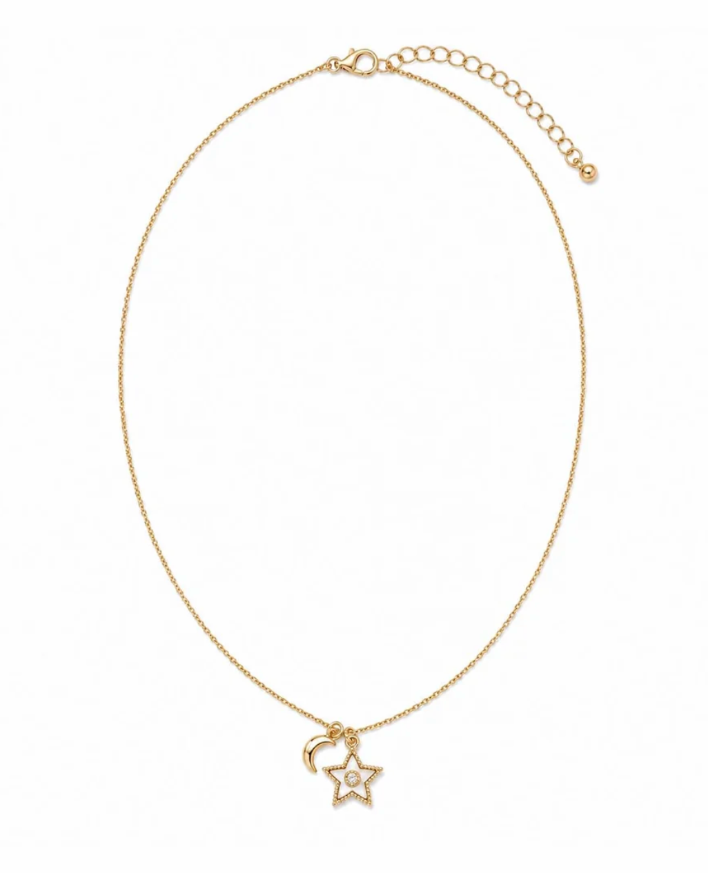 MOP Moon & Star Charm Necklace