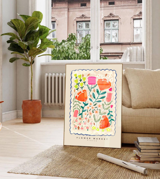 Flower Market Pienza Print