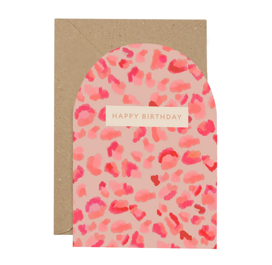 Neon Leopard Birthday Card